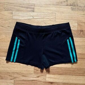 Y2K Champion Micro Shorts Women's Size Small Black Green Sporty Mid Rise 2000s